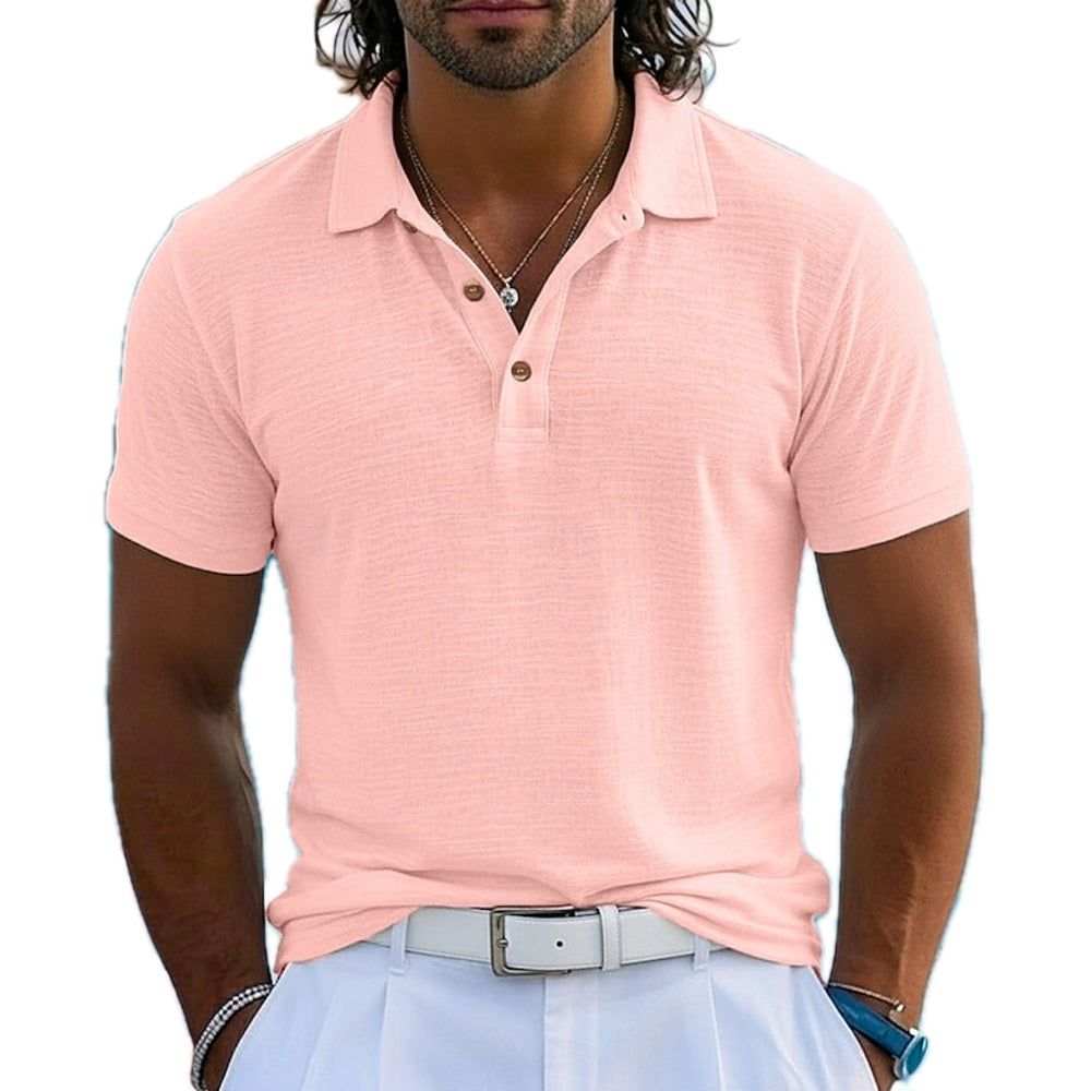 Cyrus Rowan Textured Polo - Pink - view 1