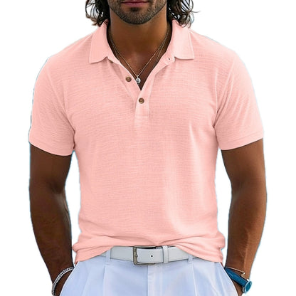Cyrus Rowan Textured Polo - Pink - view 1