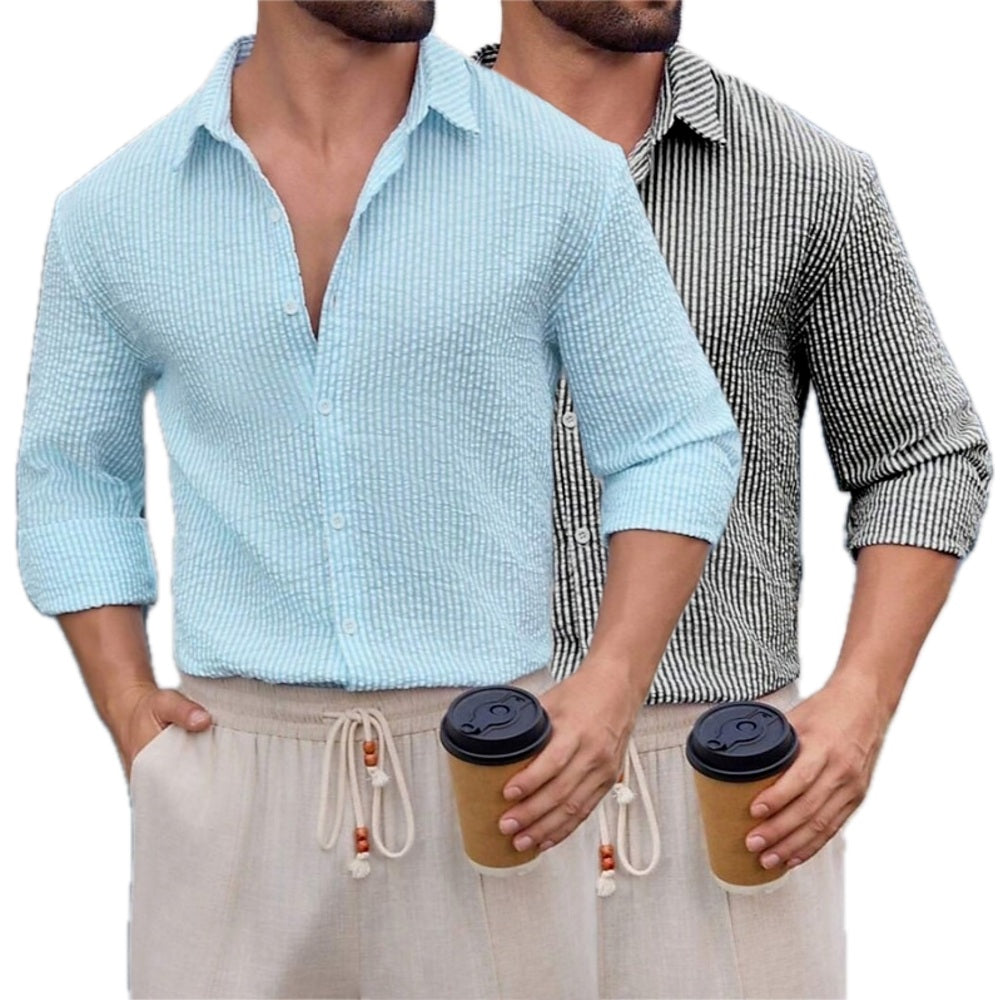 Damon Reed Striped Shirt - Blue - view 2