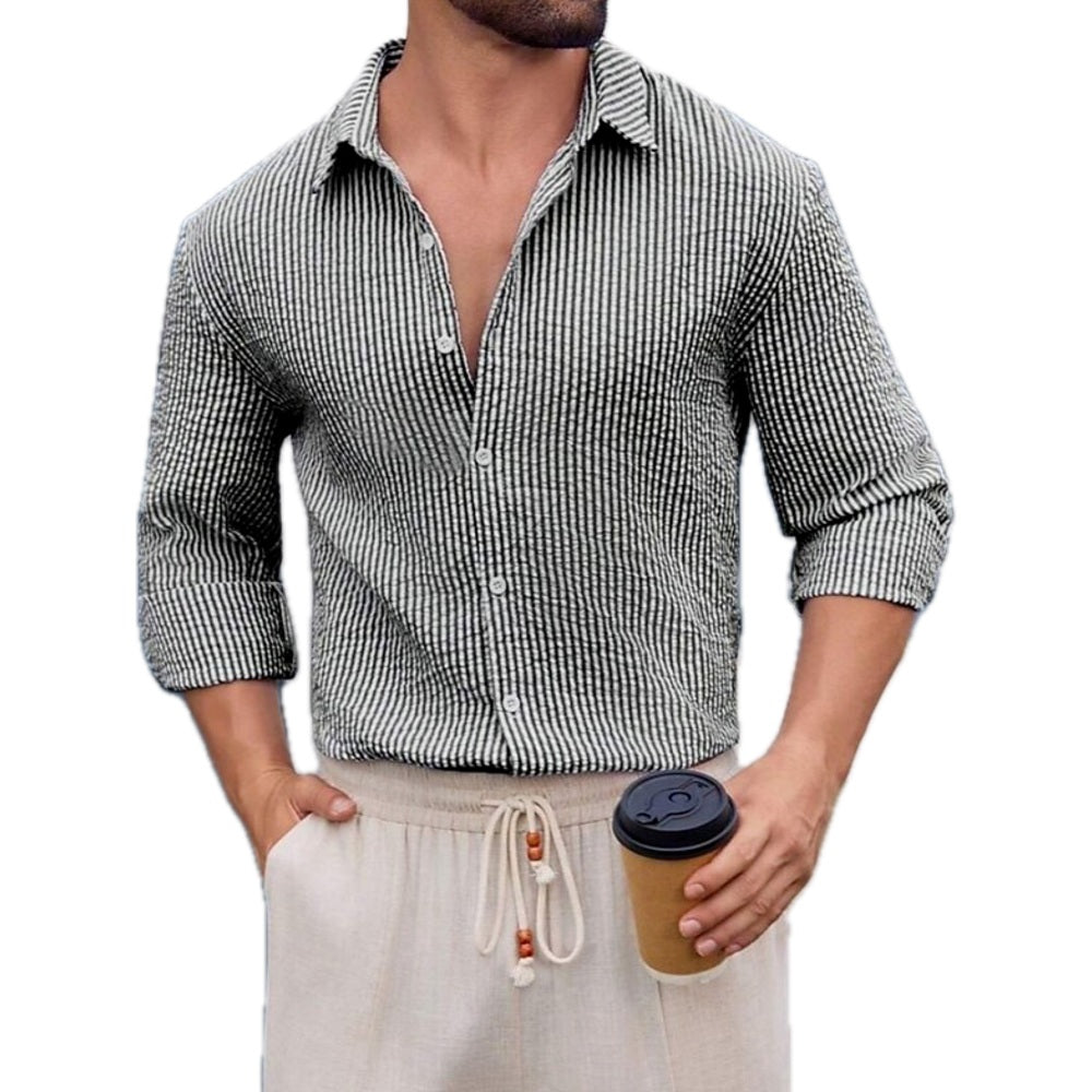 Damon Reed Striped Shirt - Grey - view 1
