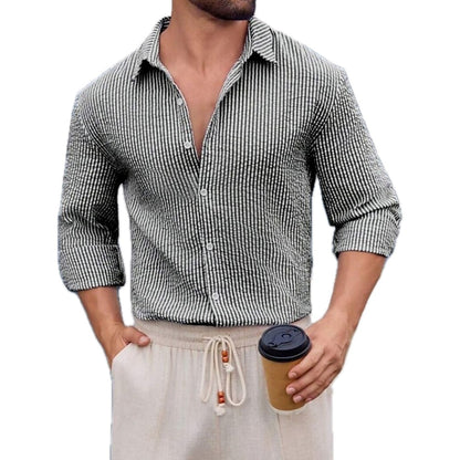Damon Reed Striped Shirt - Grey - view 1