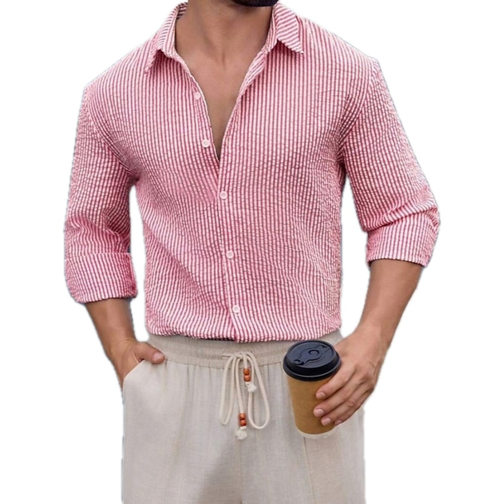 Damon Reed Striped Shirt - Pink - view 1