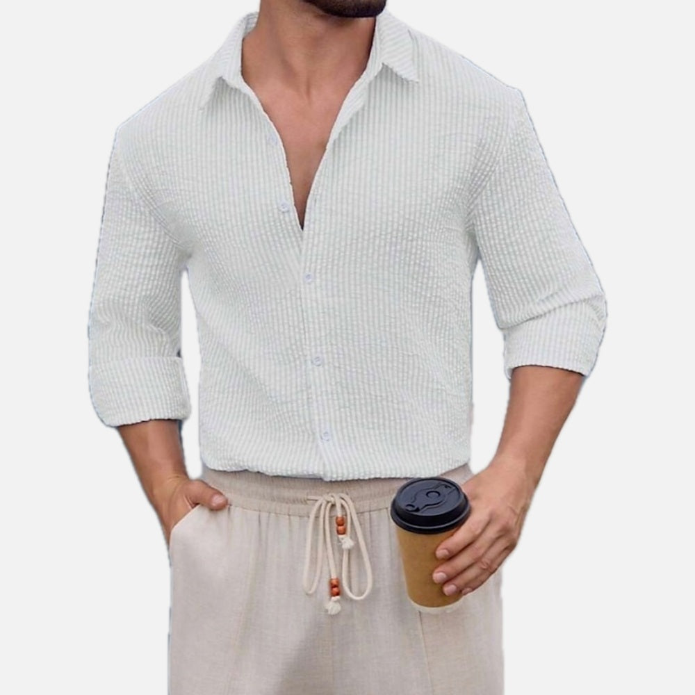 Damon Reed Striped Shirt - White - view 1