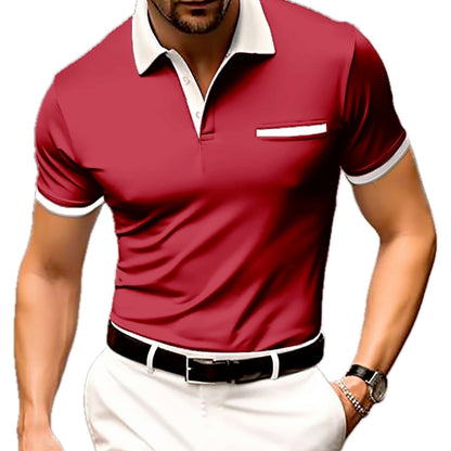 Damon Reid Ribbed-Collar Polo - Burgundy - view 1