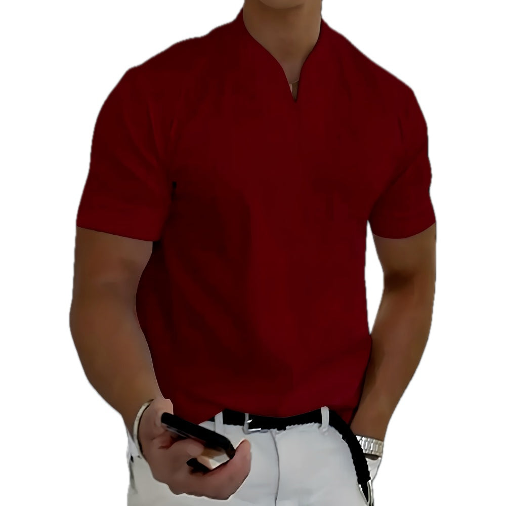 Dax Rowan V-Neck Tee - Burgundy - view 1