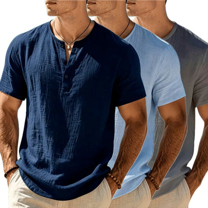 Declan Mateo Henley T-Shirt - Navy - view 2