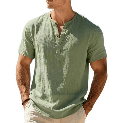 Declan Mateo Henley T-Shirt - Olive - view 1