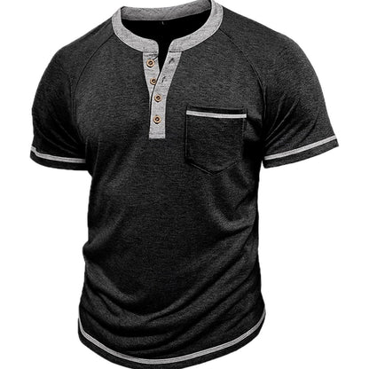 Declan Pierce Pocket Henley - Black - view 1
