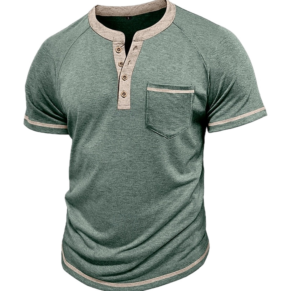 Declan Pierce Pocket Henley - Green - view 1