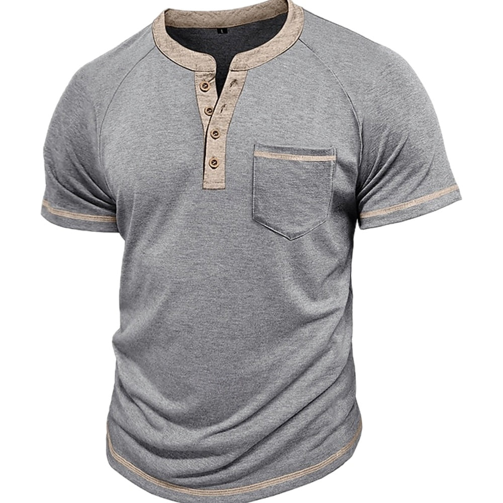 Declan Pierce Pocket Henley - Grey - view 1