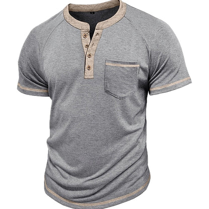 Declan Pierce Pocket Henley - Grey - view 1