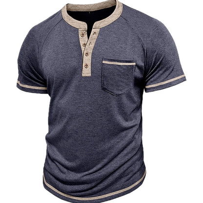 Declan Pierce Pocket Henley - Navy - view 1
