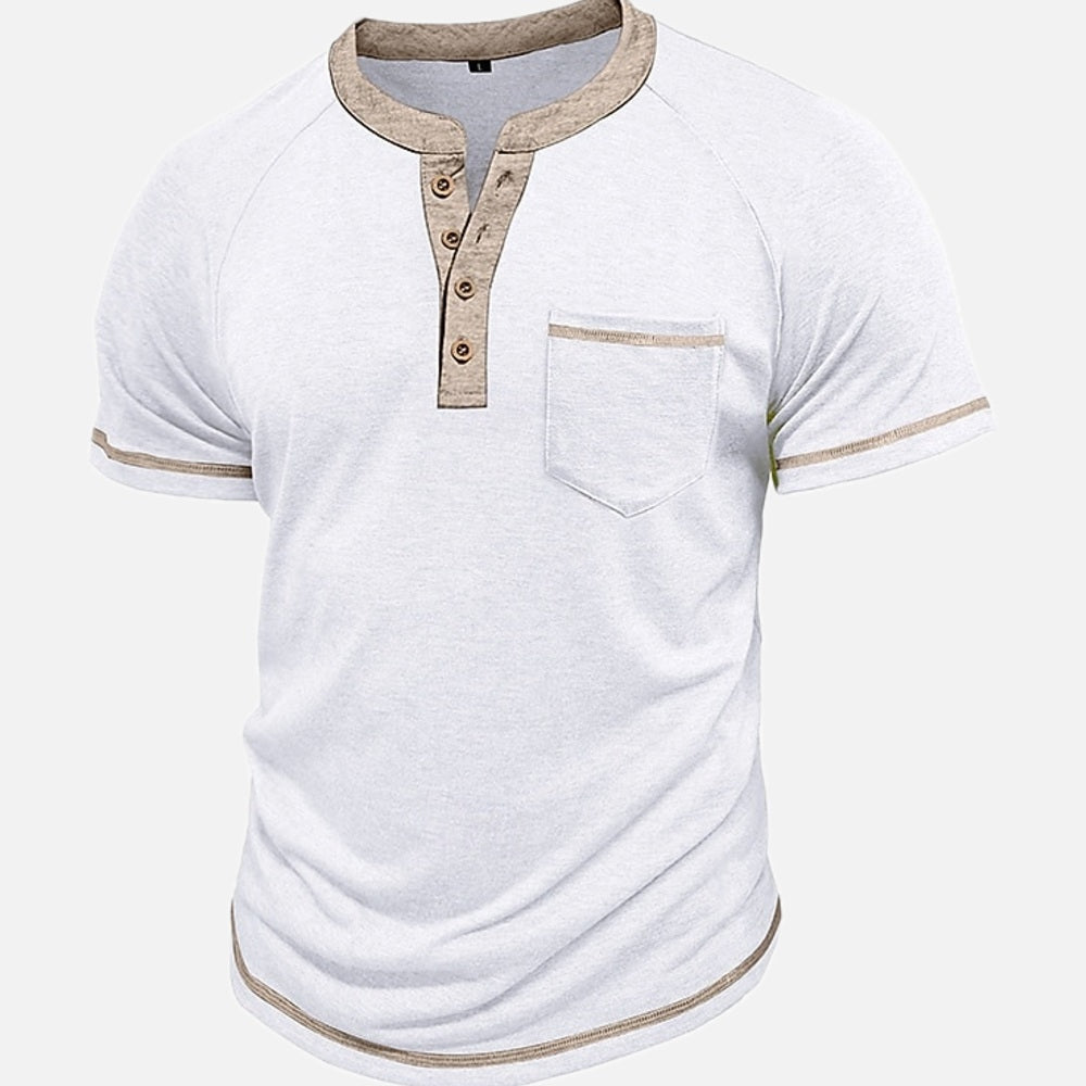 Declan Pierce Pocket Henley - White - view 1