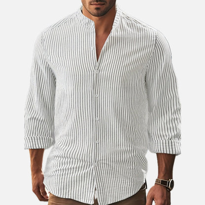 Declan Voss Stand-Collar Shirt - White - view 1
