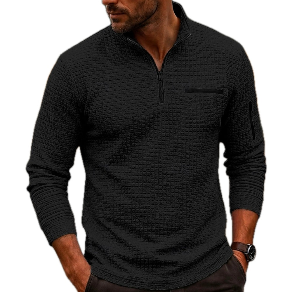 Desmond Hart Half-Zip Polo - Black - view 1