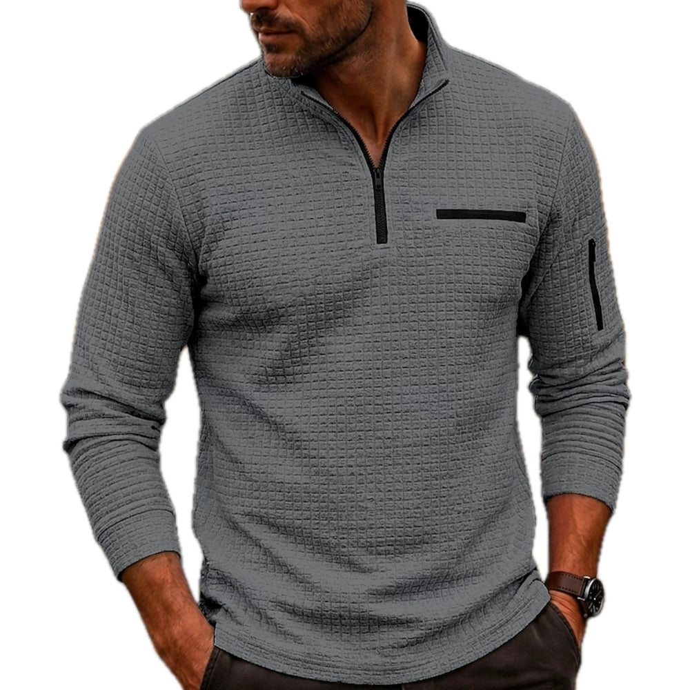 Desmond Hart Half-Zip Polo - Dark Gray - view 1