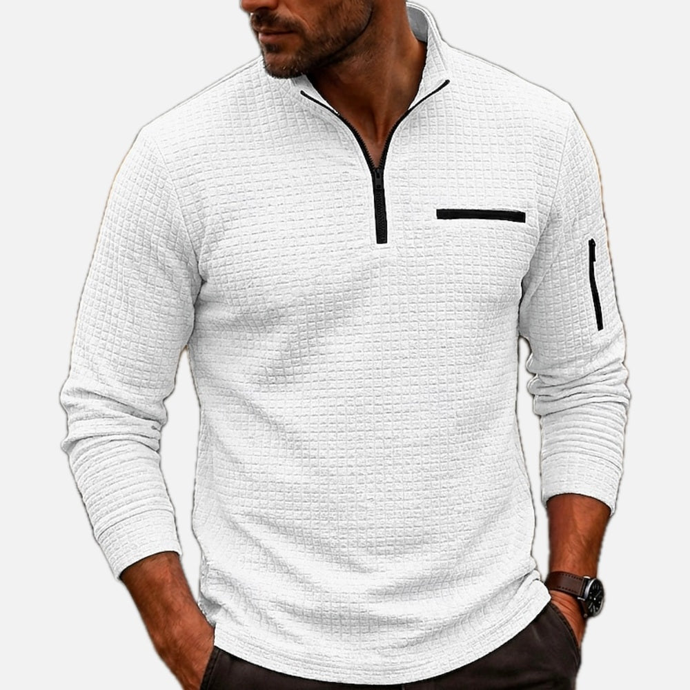 Desmond Hart Half-Zip Polo - White - view 1