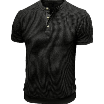 Desmond Hart Waffle Henley - Black - view 1