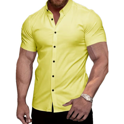 Dorian Cole Lapel Shirt - Yellow - view 1