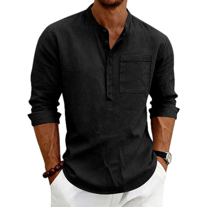 Dorian Cole Pocket Henley - Black - view 1