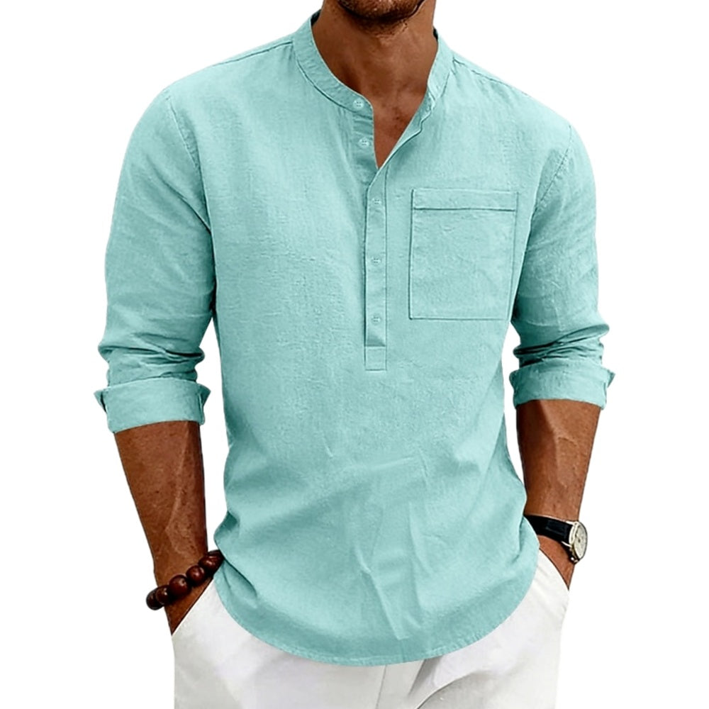 Dorian Cole Pocket Henley - Blue - view 1