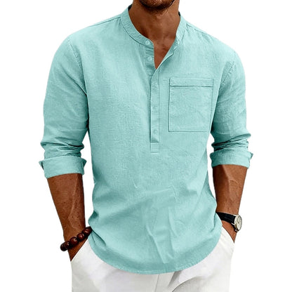 Dorian Cole Pocket Henley - Blue - view 1