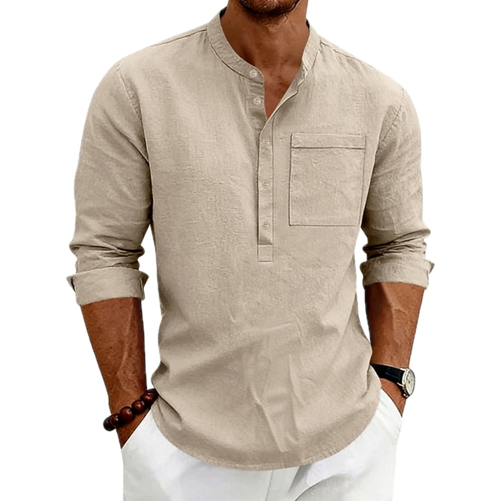Dorian Cole Pocket Henley - Khaki - view 1