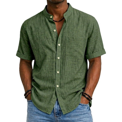 Dorian Hayes Mandarin-Collar Shirt - Green - view 1