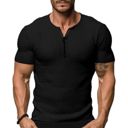Dorian Voss Quarter-Zip Tee - Black - view 1