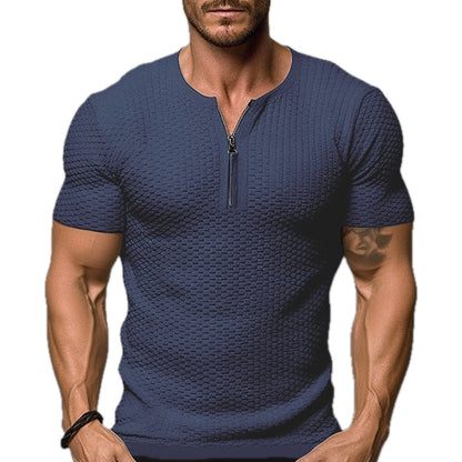 Dorian Voss Quarter-Zip Tee - Navy - view 1
