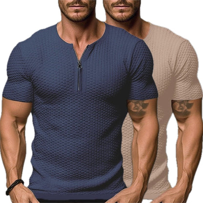 Dorian Voss Quarter-Zip Tee - Navy - view 2