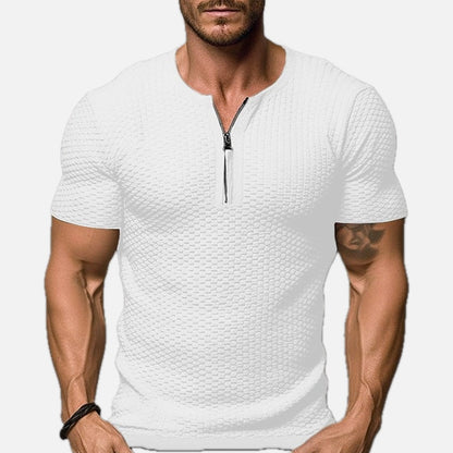 Dorian Voss Quarter-Zip Tee - White - view 1