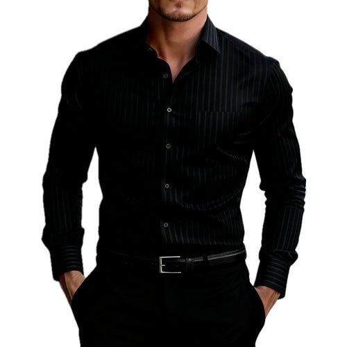 Eamon Clarke Striped Shirt - Black - view 1
