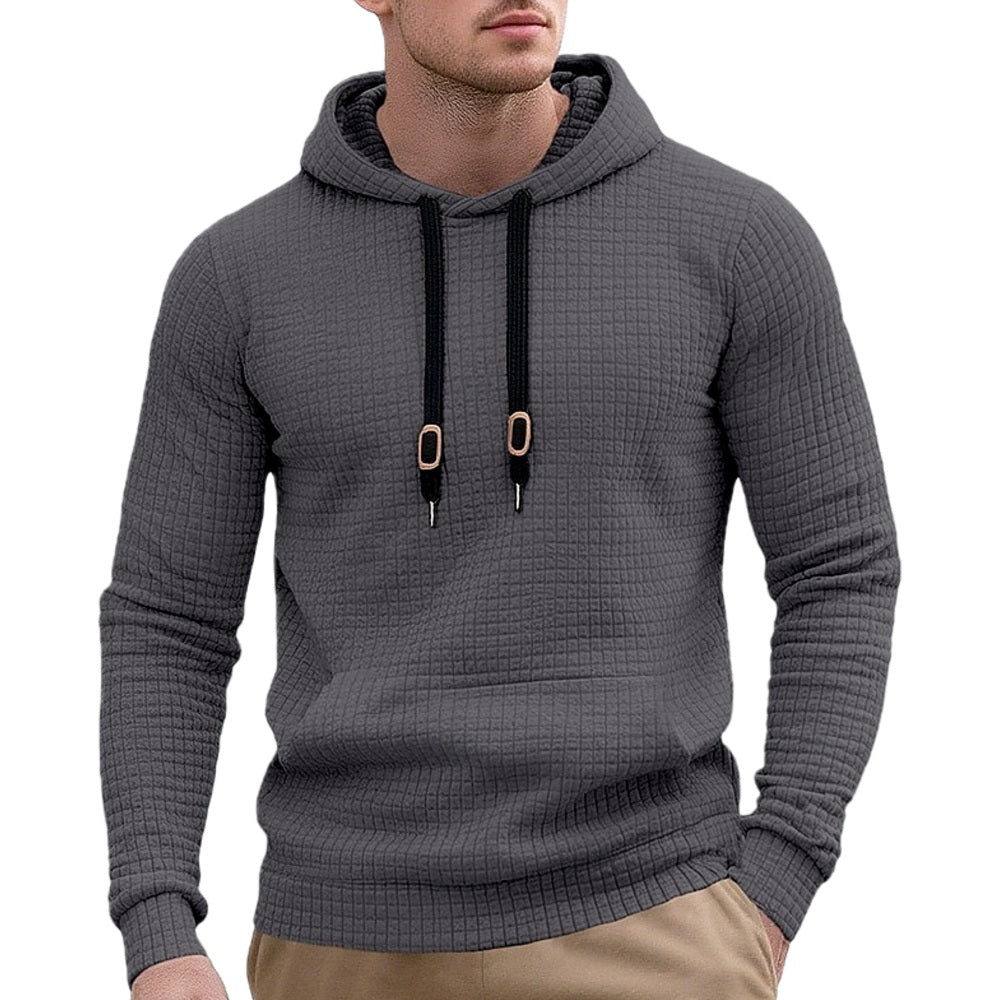 Eamon Vale Textured Hoodie - Grey - view 1