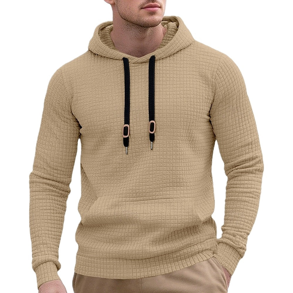 Eamon Vale Textured Hoodie - Khaki - view 1