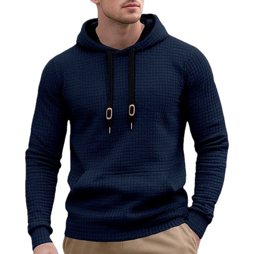 Eamon Vale Textured Hoodie - Navy - view 1