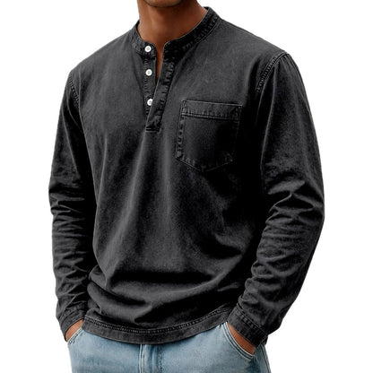 Edgar Cillian Henley Shirt - Black - view 1