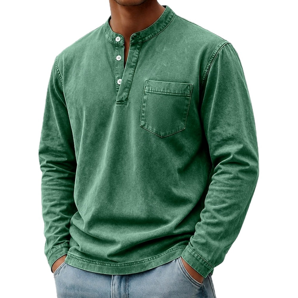 Edgar Cillian Henley Shirt - Green - view 1