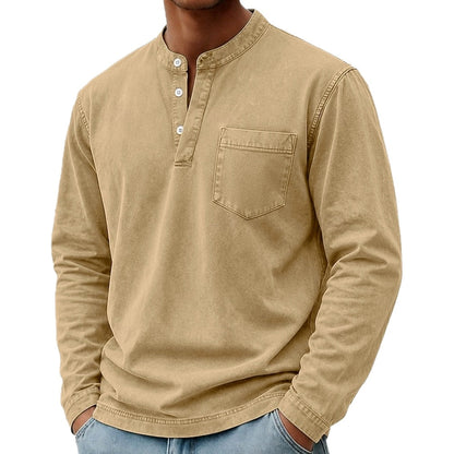 Edgar Cillian Henley Shirt - Khaki - view 1