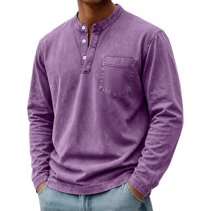 Edgar Cillian Henley Shirt - Purple - view 1