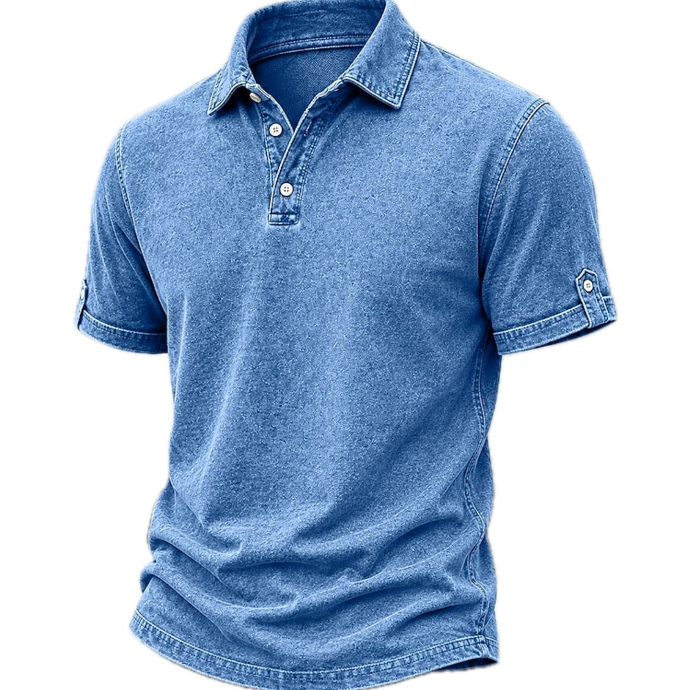 Elias Brooks Acid-Wash Polo - Blue - view 1