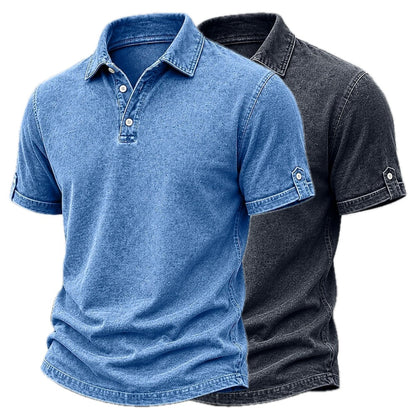 Elias Brooks Acid-Wash Polo - Blue - view 2