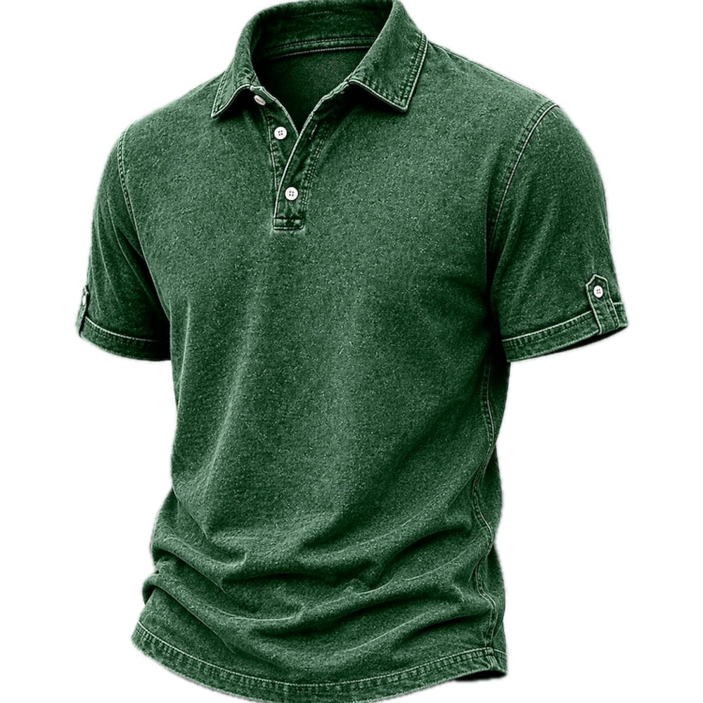 Elias Brooks Acid-Wash Polo - Olive - view 1