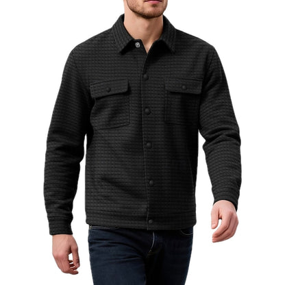 Elias Carter Waffle Jacket - Black - view 1