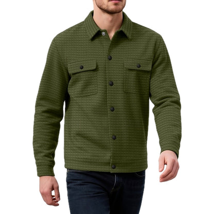 Elias Carter Waffle Jacket - Olive - view 1