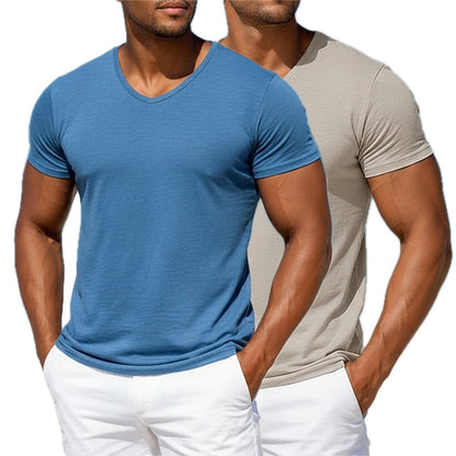 Elias Frost V-Neck Tee - Blue - view 2