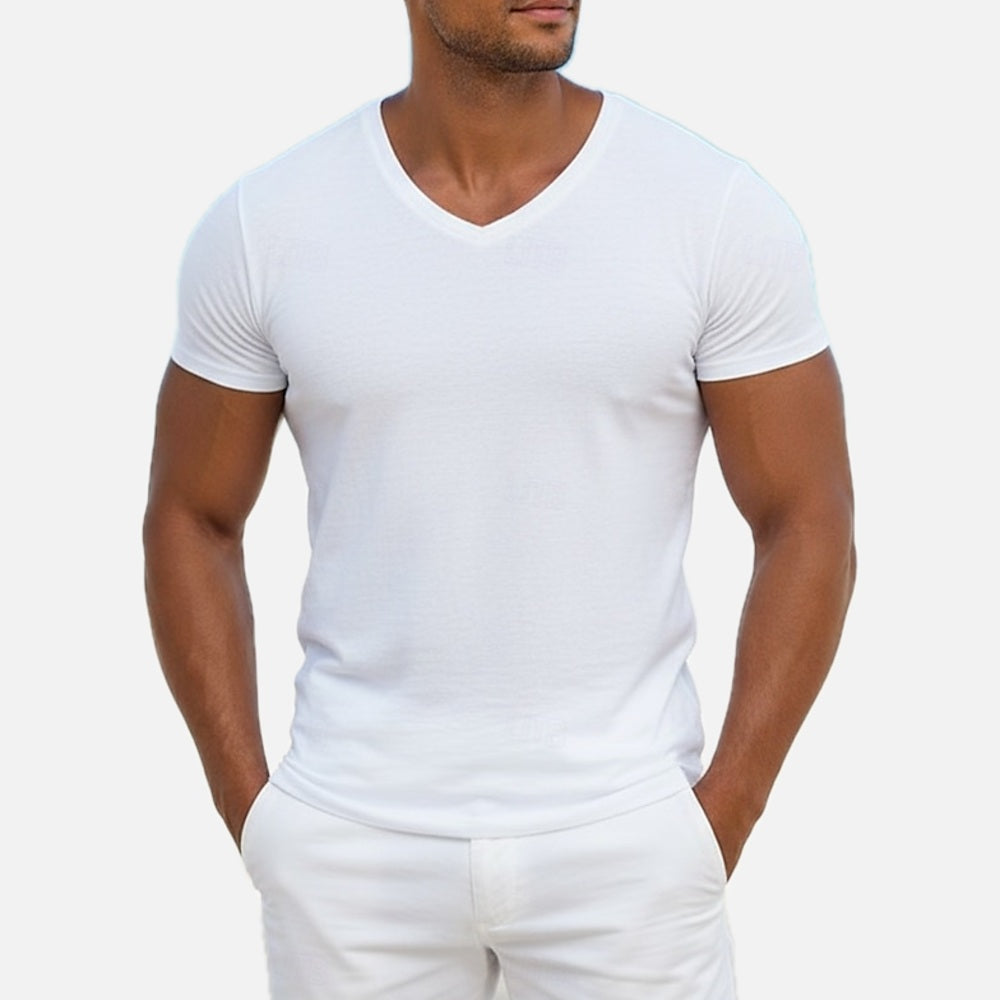 Elias Frost V-Neck Tee - White - view 1