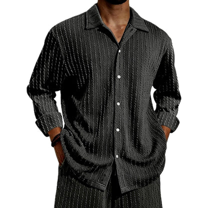 Elias Moss Textured Shirt - Black - view 1