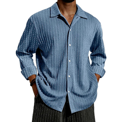 Elias Moss Textured Shirt - Blue - view 1