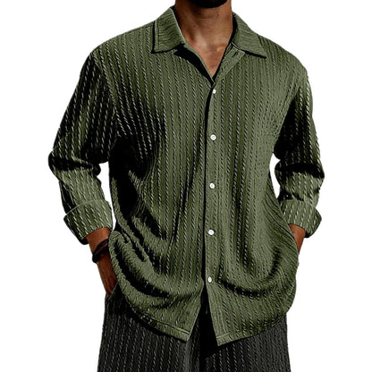 Elias Moss Textured Shirt - Olive - view 1